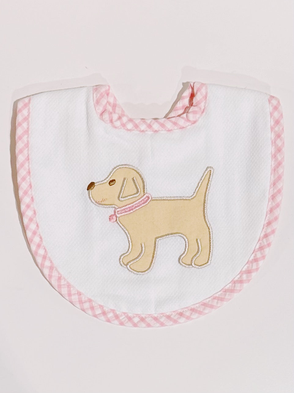 Pink Puppy Applique Bib