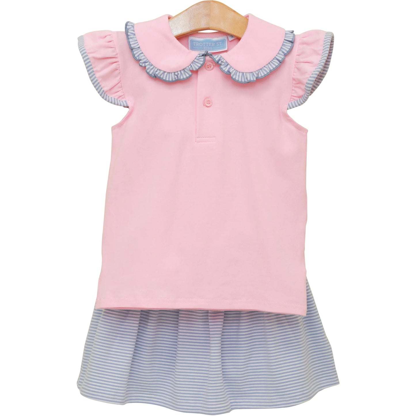 Light Pink/Dusty Blue Stripe Camilla Skort Set