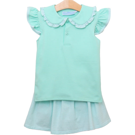 Mint Stripe Camilla Skort Set