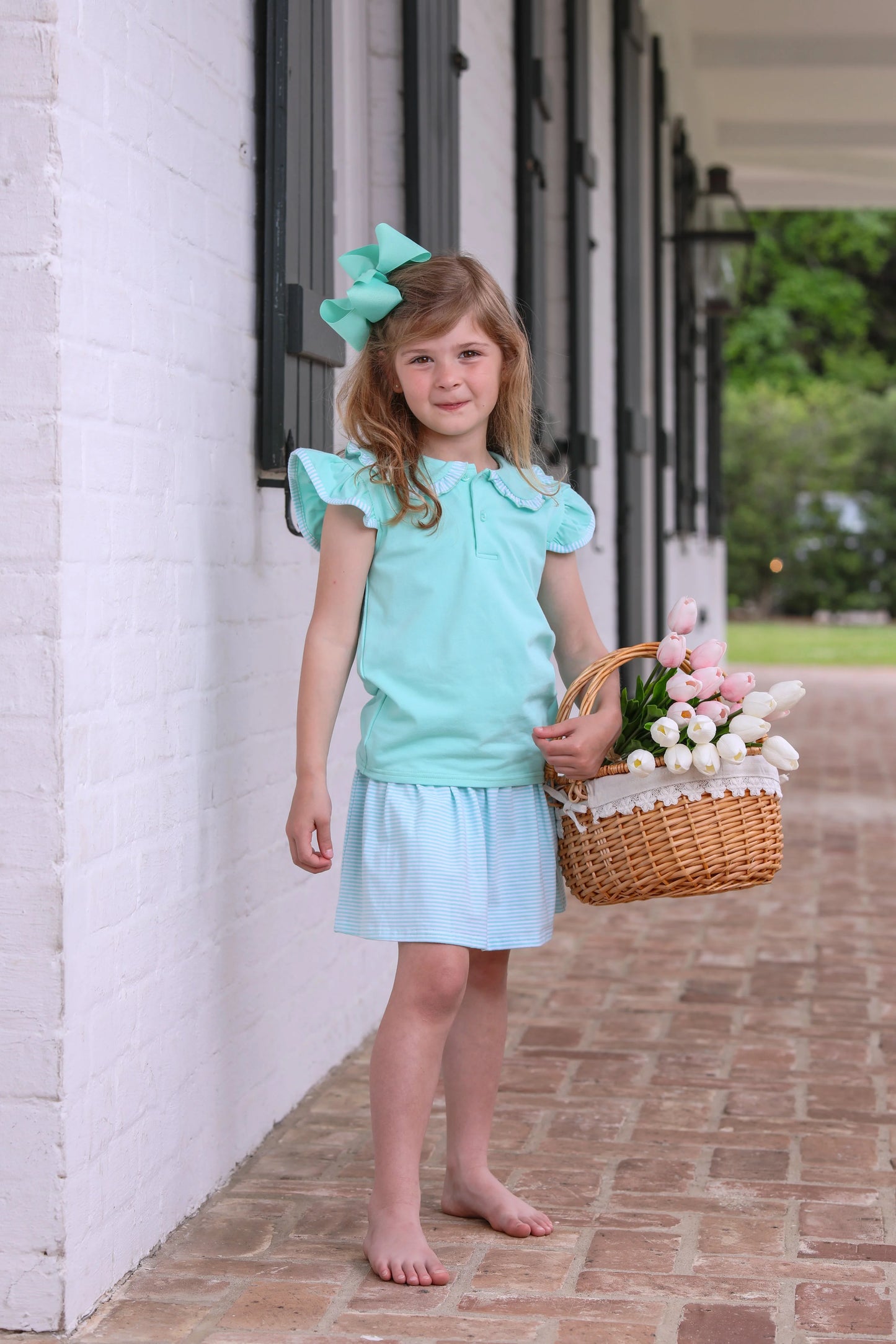 Mint Stripe Camilla Skort Set