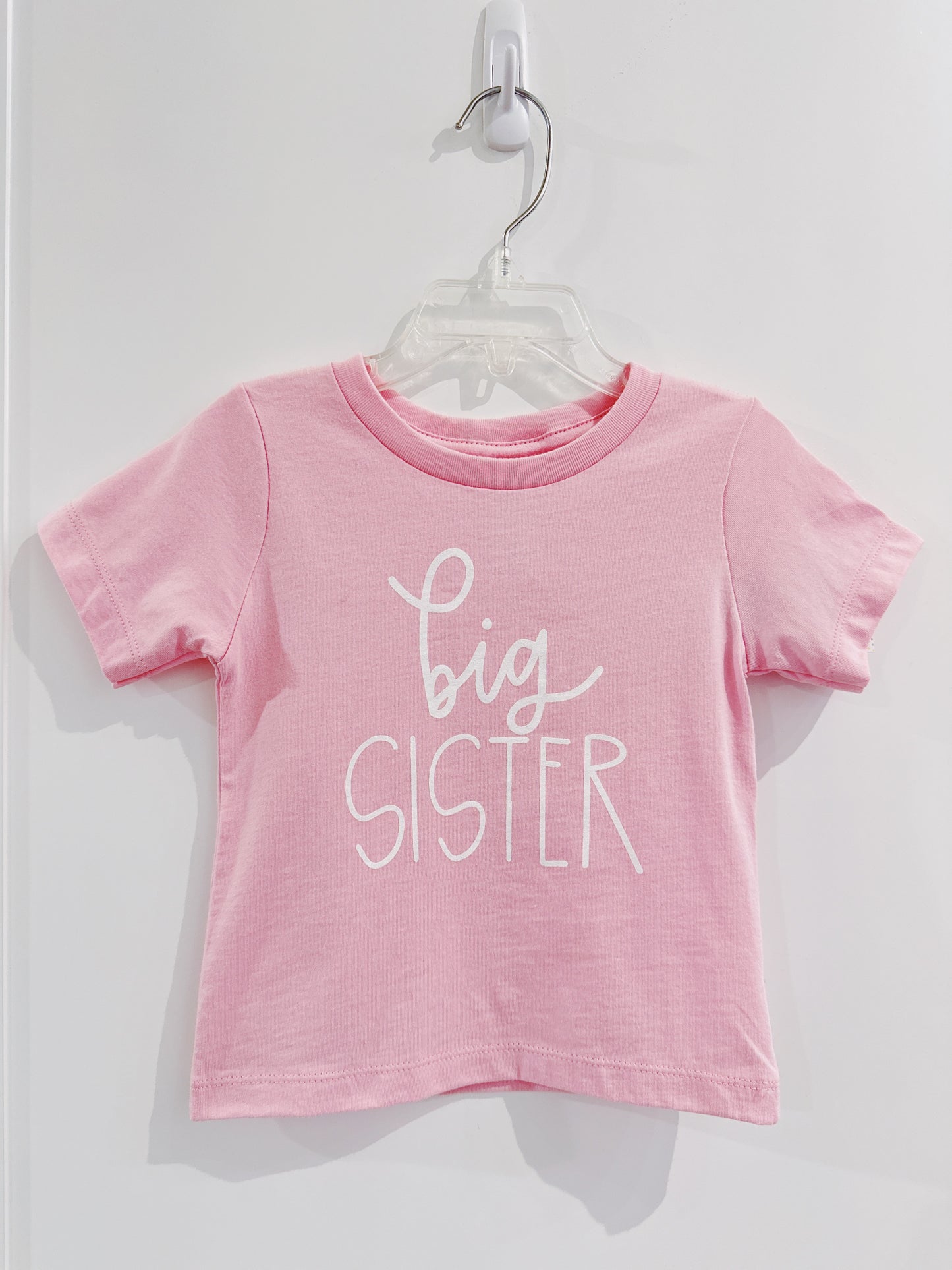 Light Pink Big Sister Script Tee