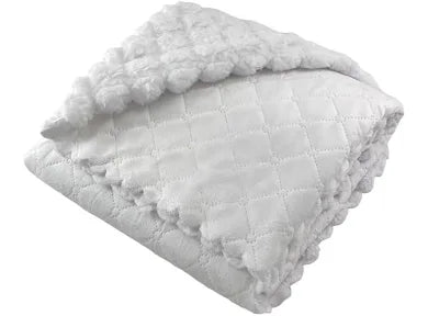Ivory Nanas Quilted Plush Blanket