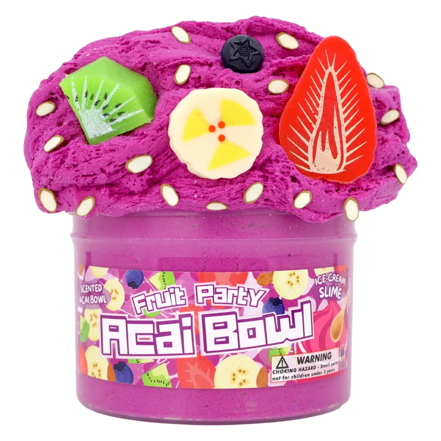 Acai Bowl Fruit Party Textured Slime