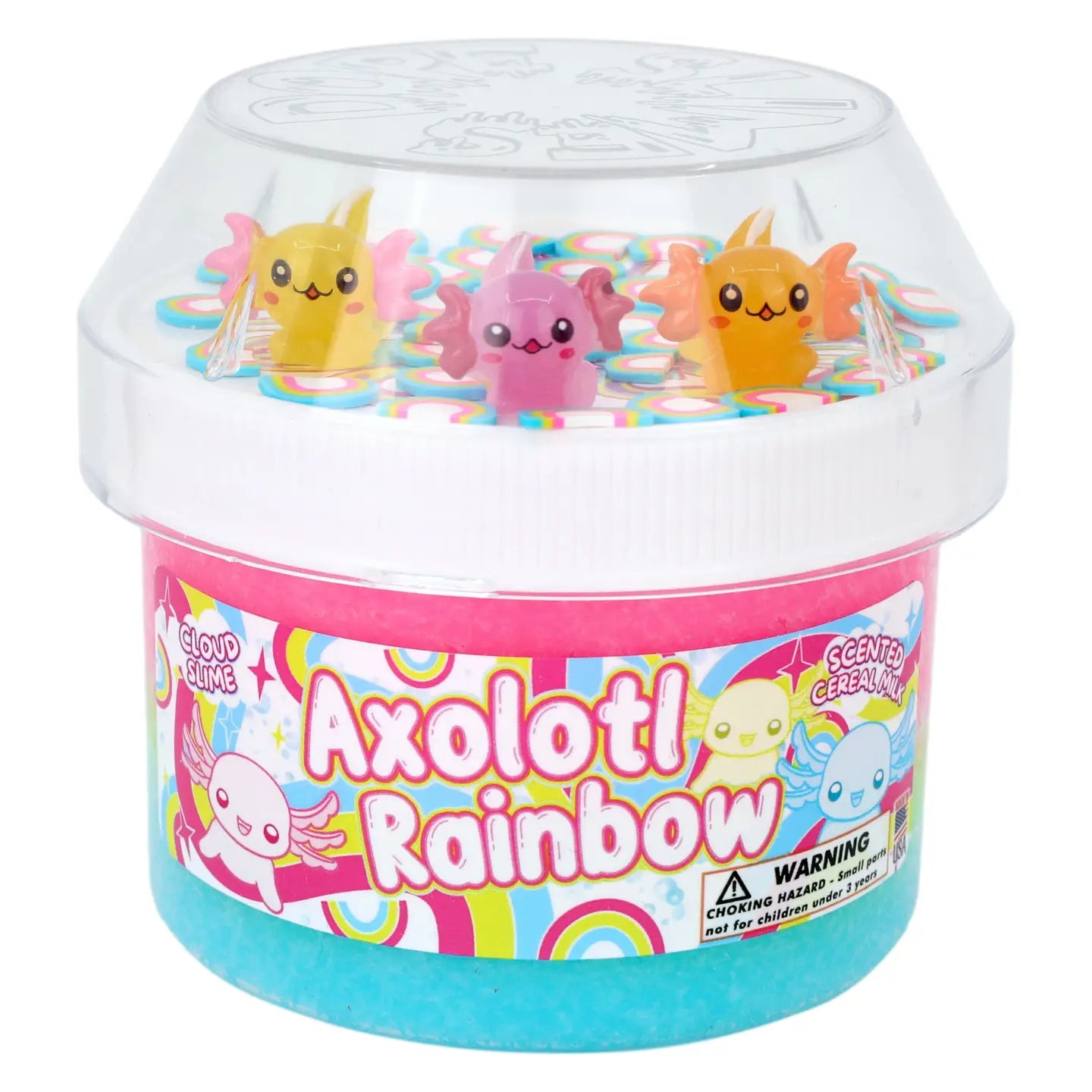 Axolotl Rainbow Textured Slime