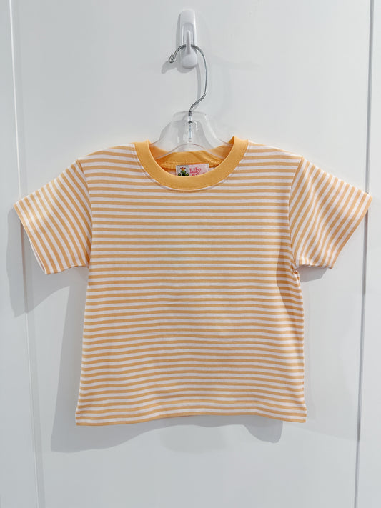 Pale Orange Stripe Plain Tee