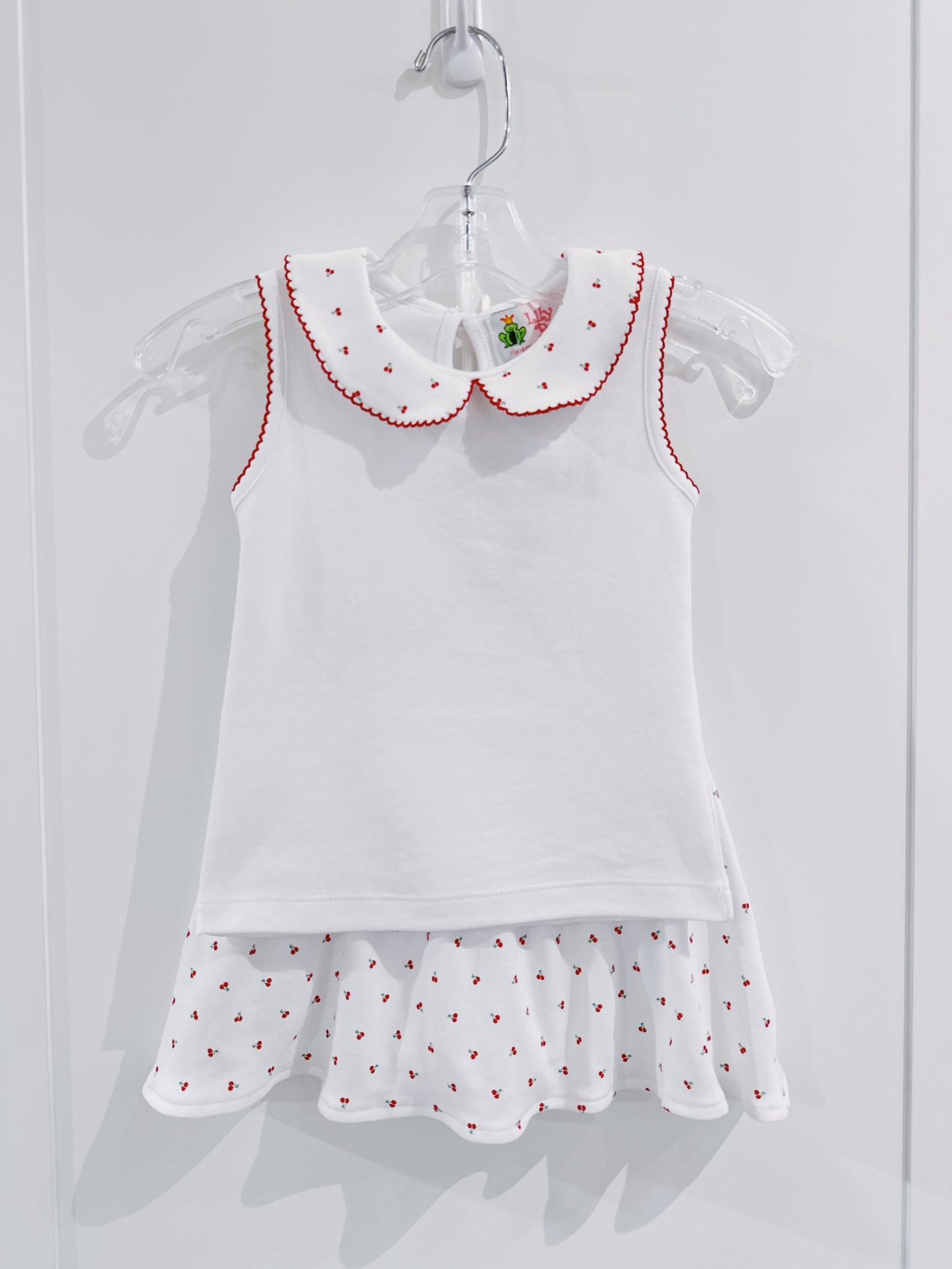 Cherry Print Gathered Skort Set