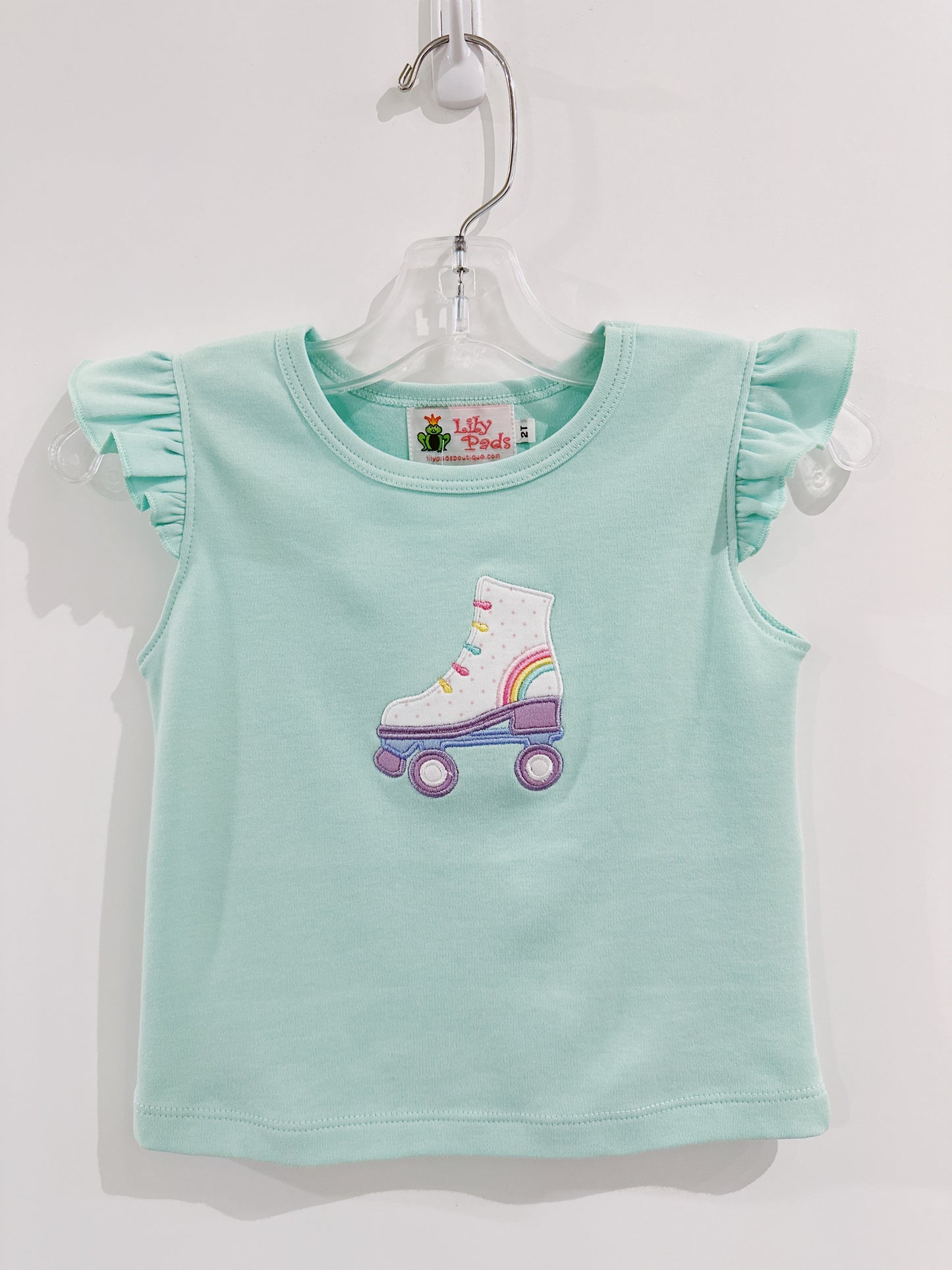 Mint Roller Skate Flutter Sleeve Top