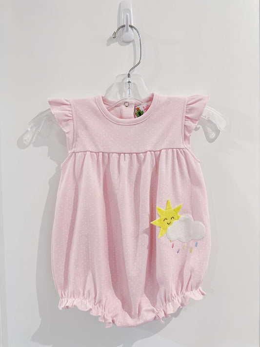 Light Pink/White Mini Dot Sun & Cloud Bubble