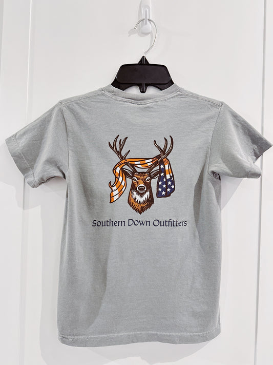 Grey USA Deer Tee
