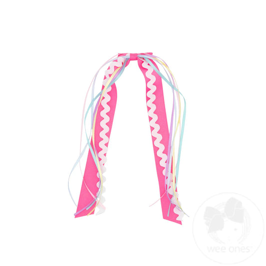 Pastel Pink Ric Rac Streamer Bow
