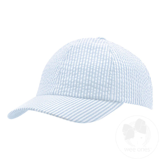 Blue Seersucker Ball Cap