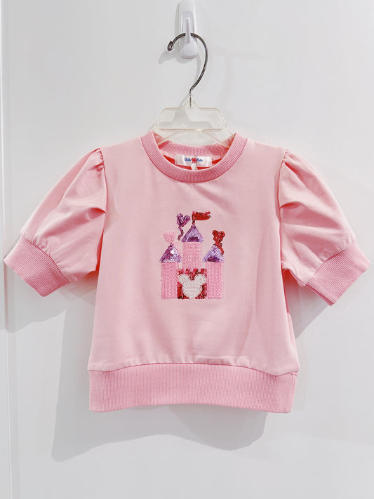 Pink Castle Puff Sleeve Shirt