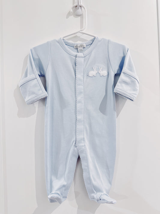 Light Blue Pique Bunny Footie
