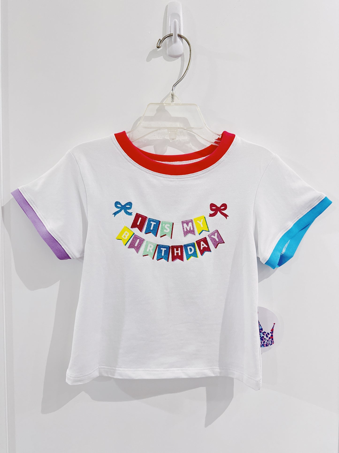 It's My Birthday Glitter White Boxy Tee