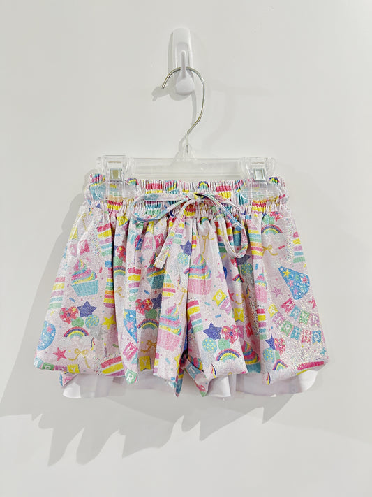 Shimmer Birthday Collage Butterfly Flowy Short