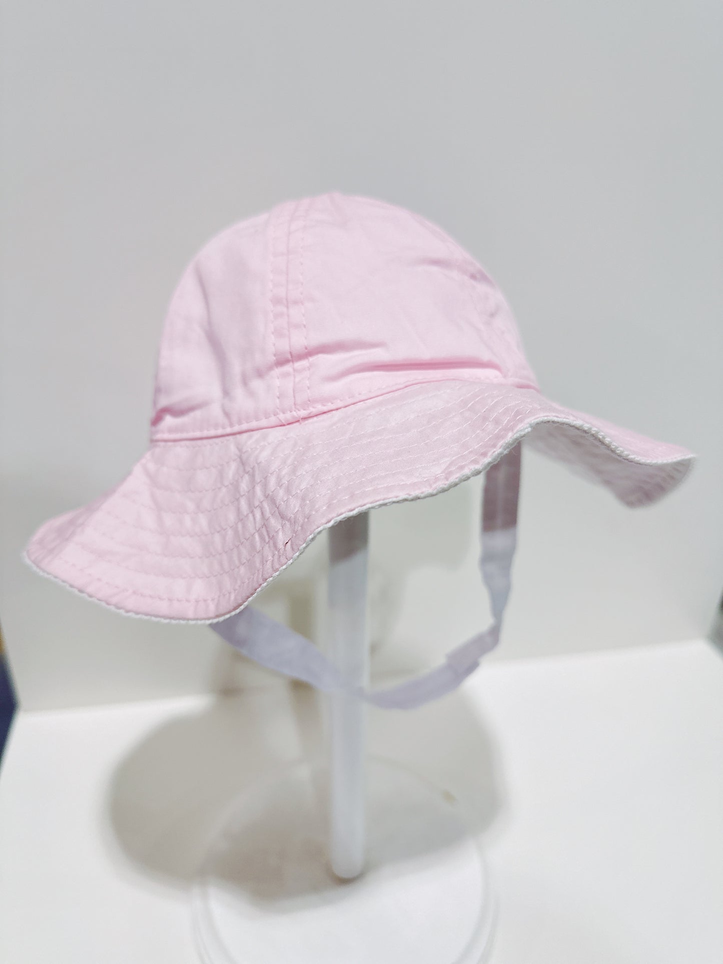Pink Reversible Ruffle Brim Sunhat