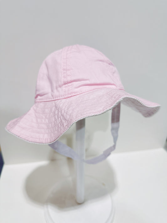 Pink Reversible Ruffle Brim Sunhat
