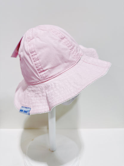 Pink Reversible Ruffle Brim Sunhat