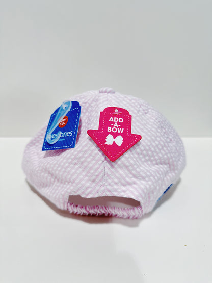 Pink Seersucker Ball Cap