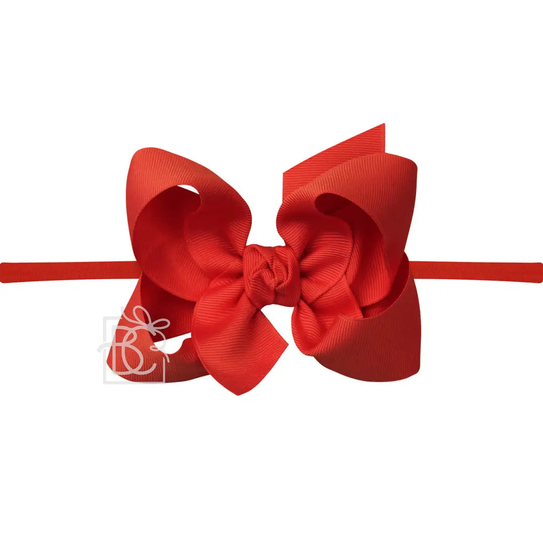 4.5" Large Bow on 1/4" Pantyhose Headband