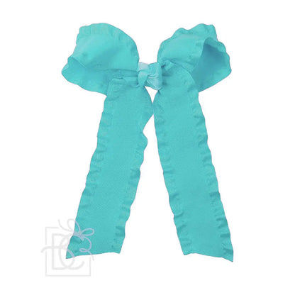 1.5" Double Ruffle Ribbon Bow with Tails