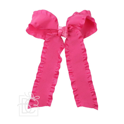 1.5" Double Ruffle Ribbon Bow with Tails