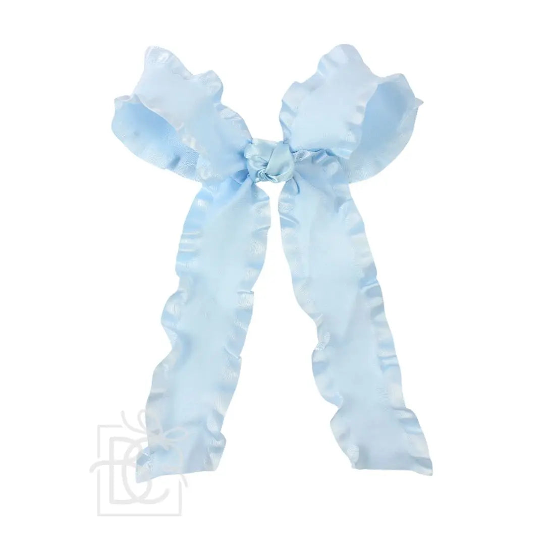 1.5" Double Ruffle Ribbon Bow with Tails