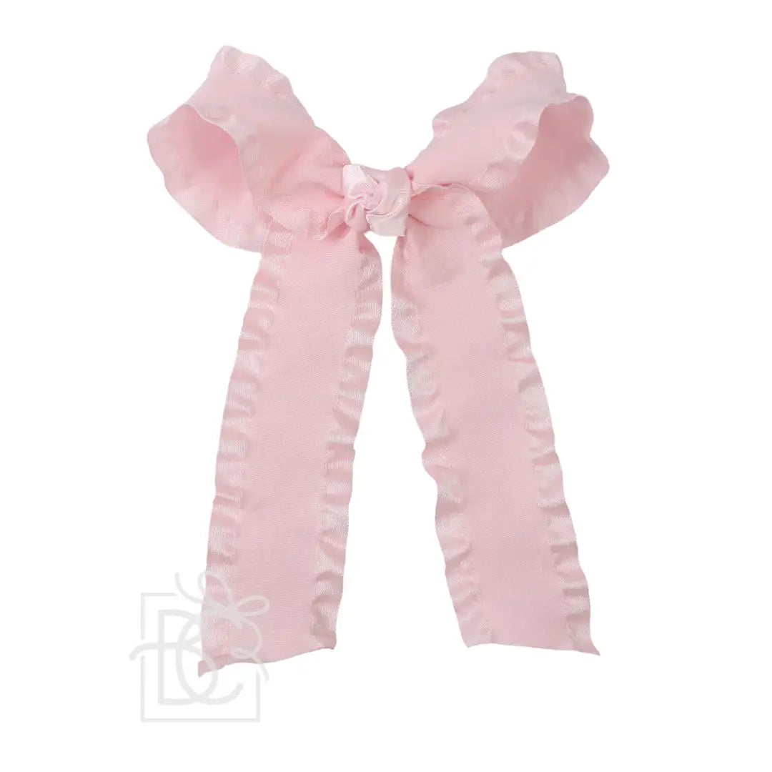 1.5" Double Ruffle Ribbon Bow with Tails