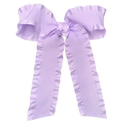 1.5" Double Ruffle Ribbon Bow with Tails
