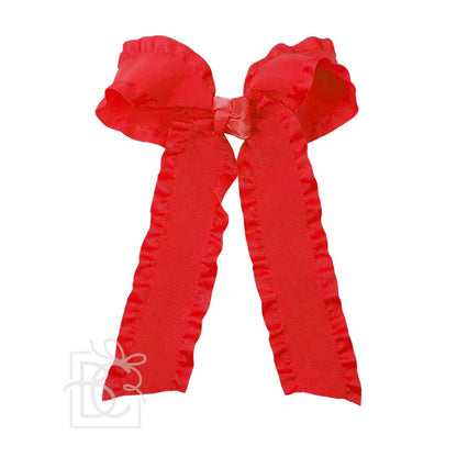 1.5" Double Ruffle Ribbon Bow with Tails