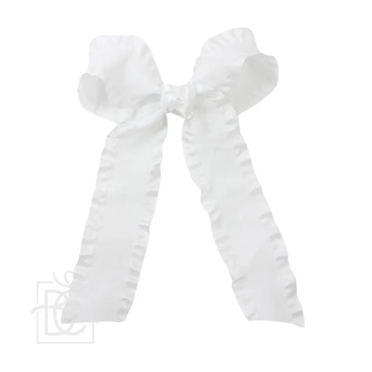1.5" Double Ruffle Ribbon Bow with Tails