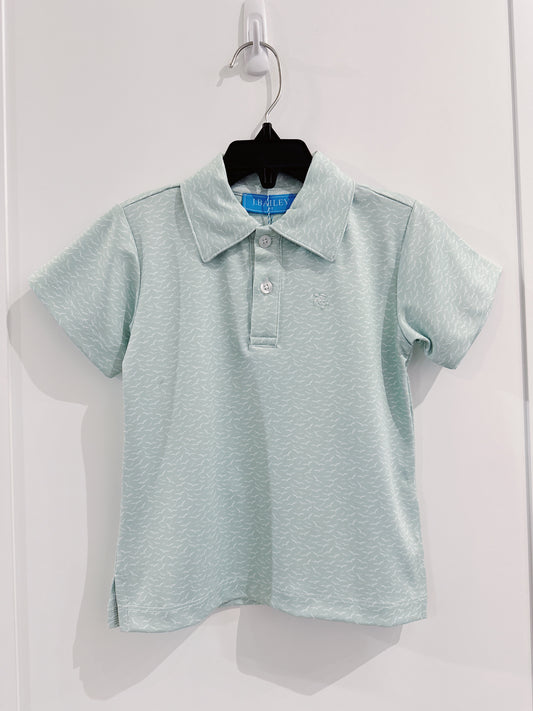 Birds on Mint Performance S/S Polo