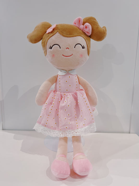 16" Plus Doll- Pink Dress/Light Brown Hair