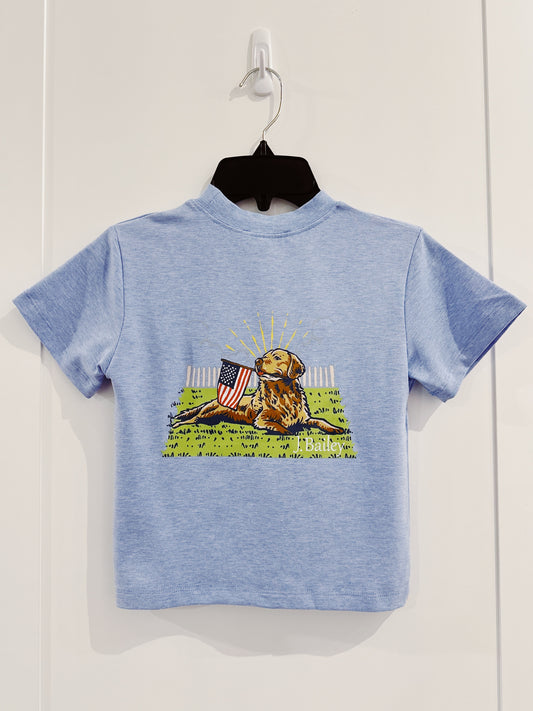 Heathered Blue Retriever S/S Logo Tee