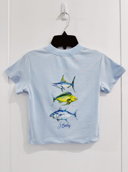 Bayberry Fish Trio S/S Logo Tee