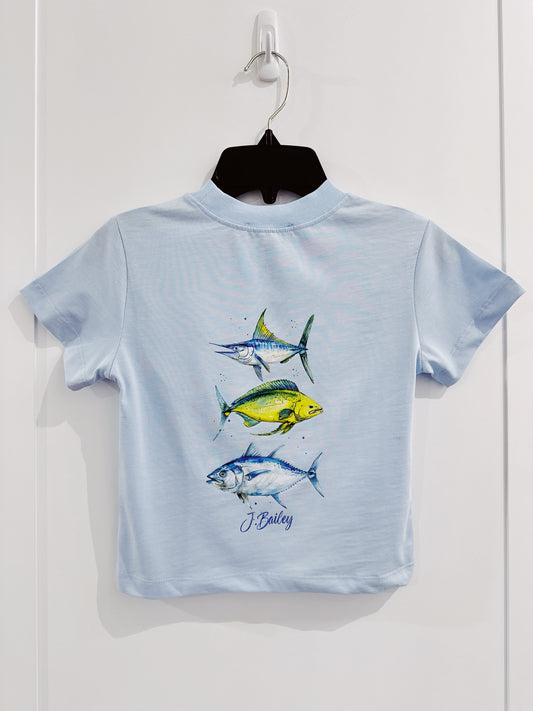 Bayberry Fish Trio S/S Logo Tee