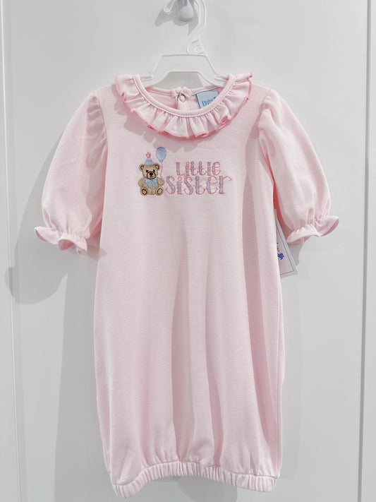 Pink Micro Stripe Little Sister Gown