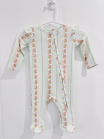 Antoinette Stripe 2 Way Zipper Footie