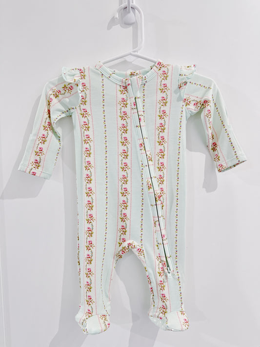 Antoinette Stripe 2 Way Zipper Footie