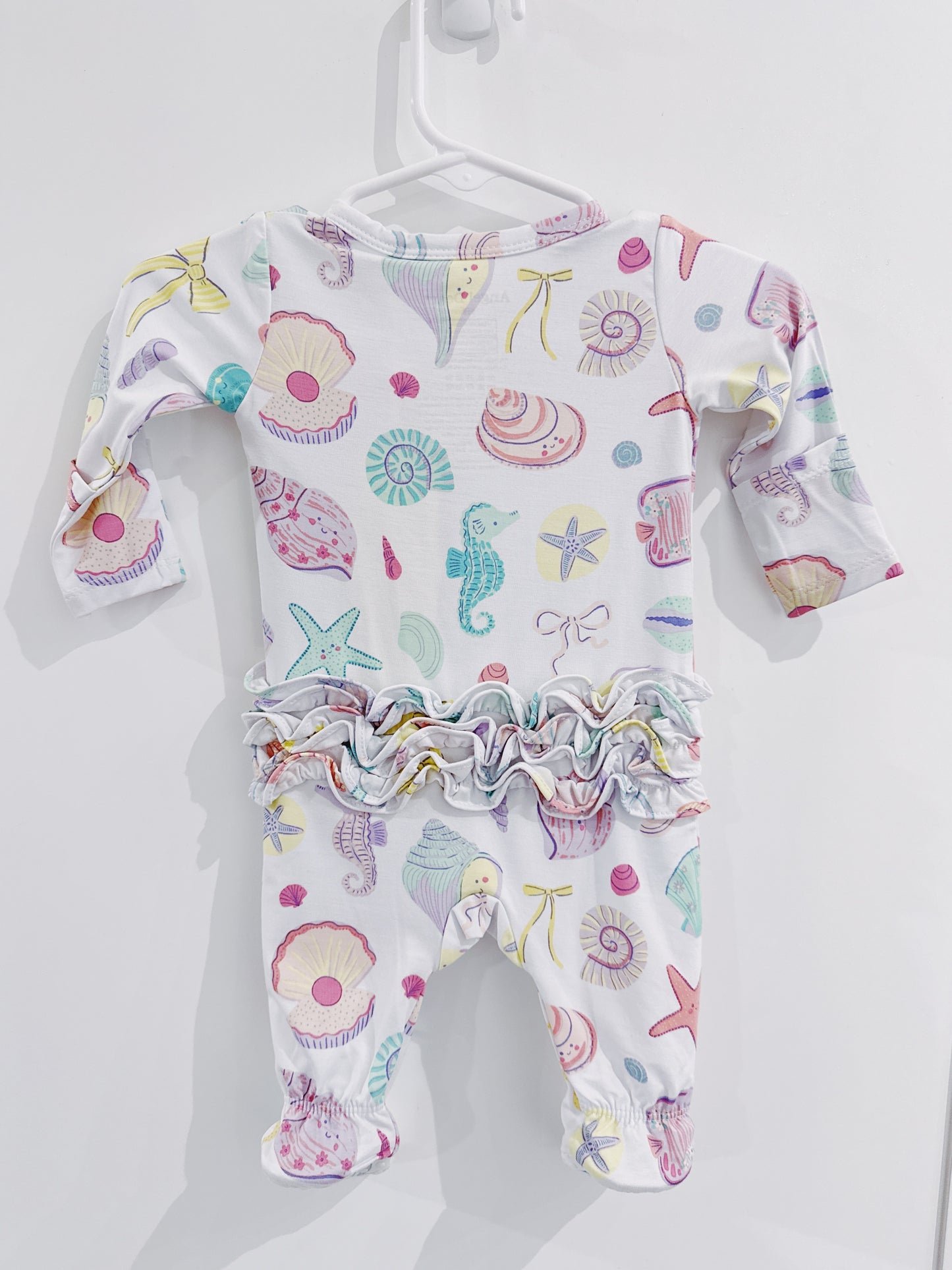 Beach Days Ruffle Back 2 Way Zipper Footie