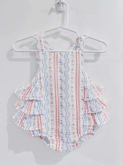 Tulip Stripe Ruffle Sunsuit