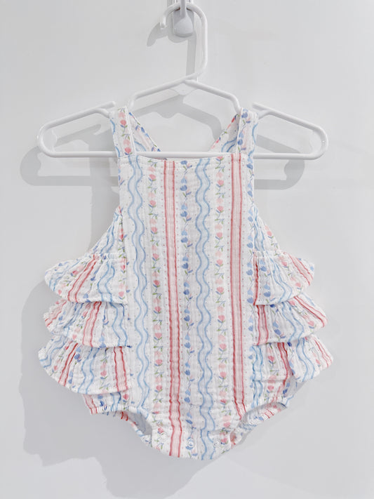 Tulip Stripe Ruffle Sunsuit