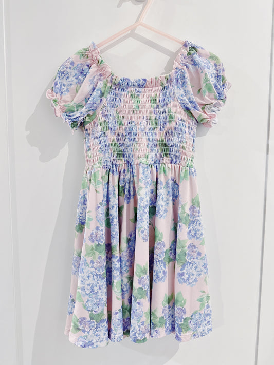 Hydrangeas Smocked Twirl Dress with Bloomers