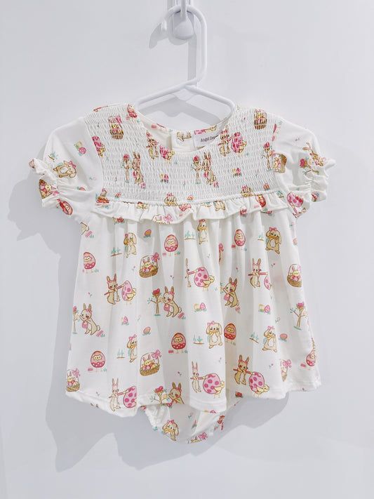 Easter Egg Hunt Smocked Ruffle Skirted Bubble