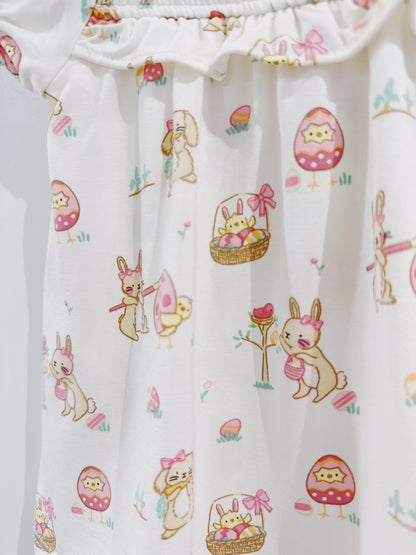 Easter Egg Hunt Smocked Ruffle Skirted Bubble