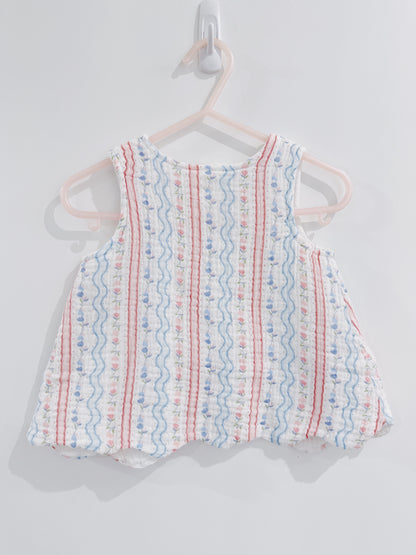 Tulip Stripe Scallop Back Bloomer Set