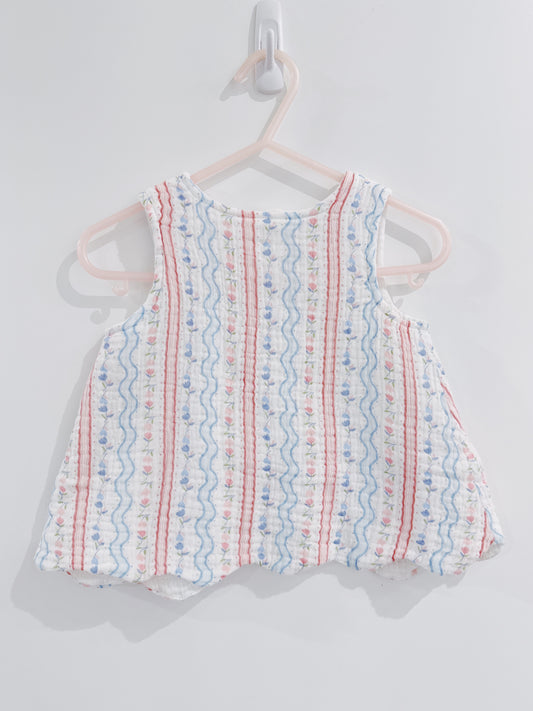 Tulip Stripe Scallop Back Bloomer Set