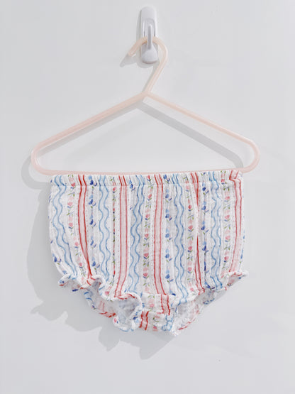 Tulip Stripe Scallop Back Bloomer Set