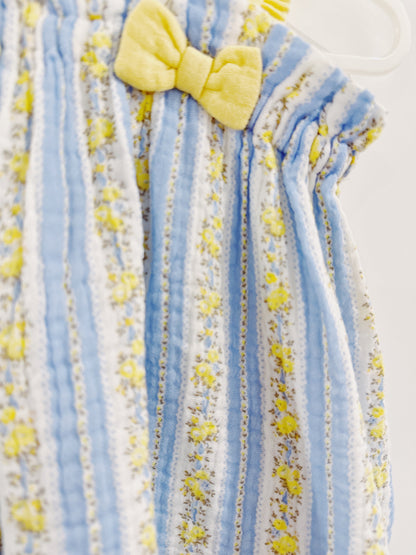 Odalys Floral Stripe Ruffle Bloomer Set