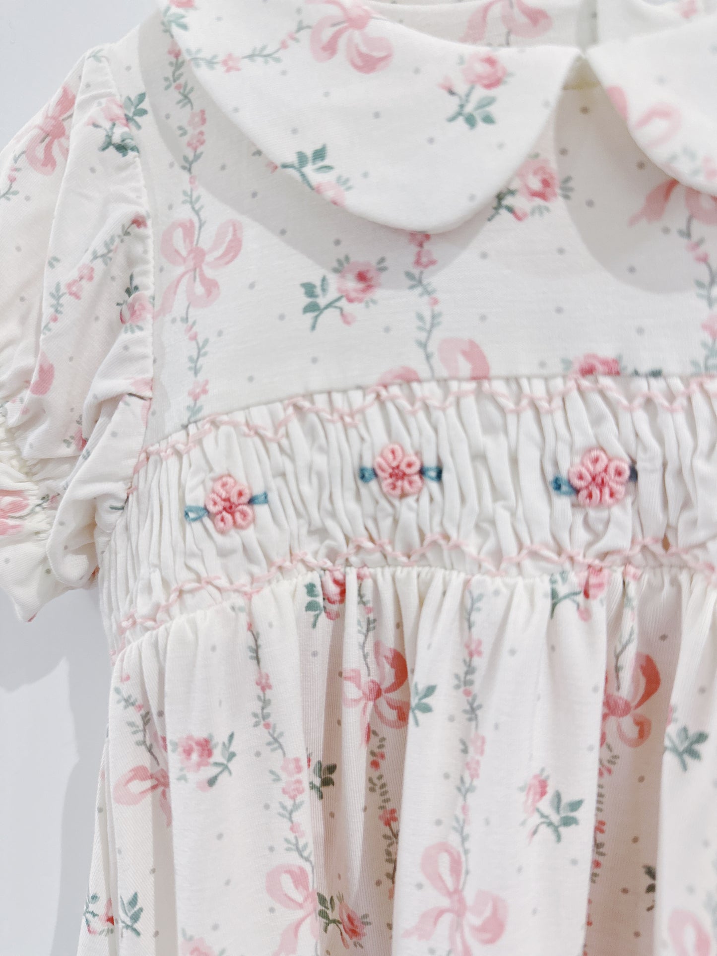 Dainty Buds & Bows Smocked Dress Set